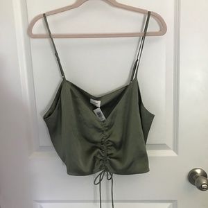 Wilfred crop top, size 2XL, bitter sage green.